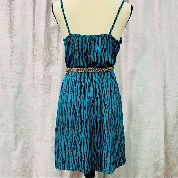 ⭐️ VINTAGE Mini Black & Teal Dress CUSTOM! - Picture 7 of 9